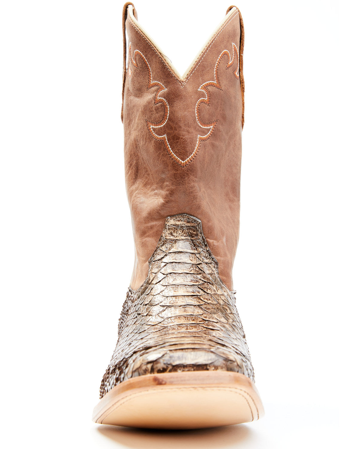 Men's Exotic Python Western Boots - Broad Square Toe