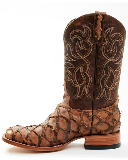 Men's Pirarucu Exotic Boots - Broad Square Toe