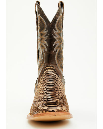 Men's Exotic Python Western Boots - Broad Square Toe