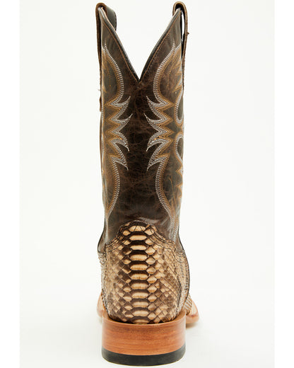 Men's Exotic Python Western Boots - Broad Square Toe