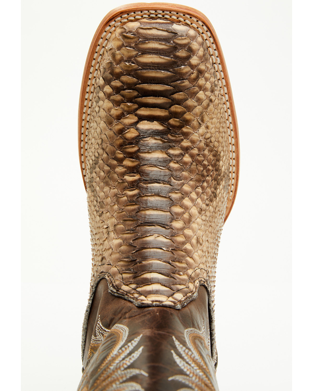 Men's Exotic Python Western Boots - Broad Square Toe