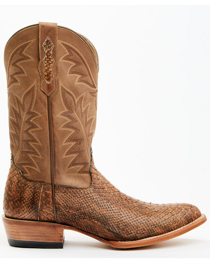 Men's Exotic Python Western Boots - Round Toe
