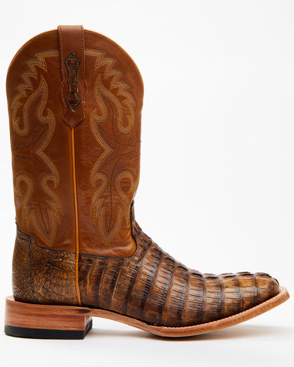 Men's Exotic Caiman Tail Skin Western Boots - Broad Square