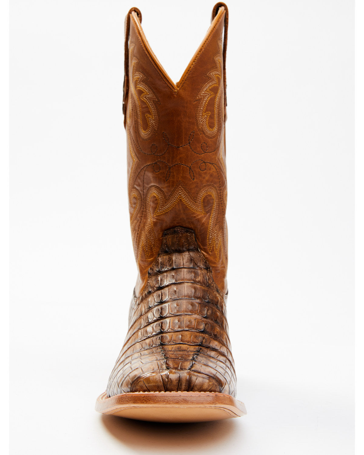 Men's Exotic Caiman Tail Skin Western Boots - Broad Square
