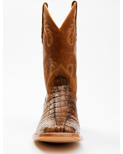 Men's Exotic Caiman Tail Skin Western Boots - Broad Square
