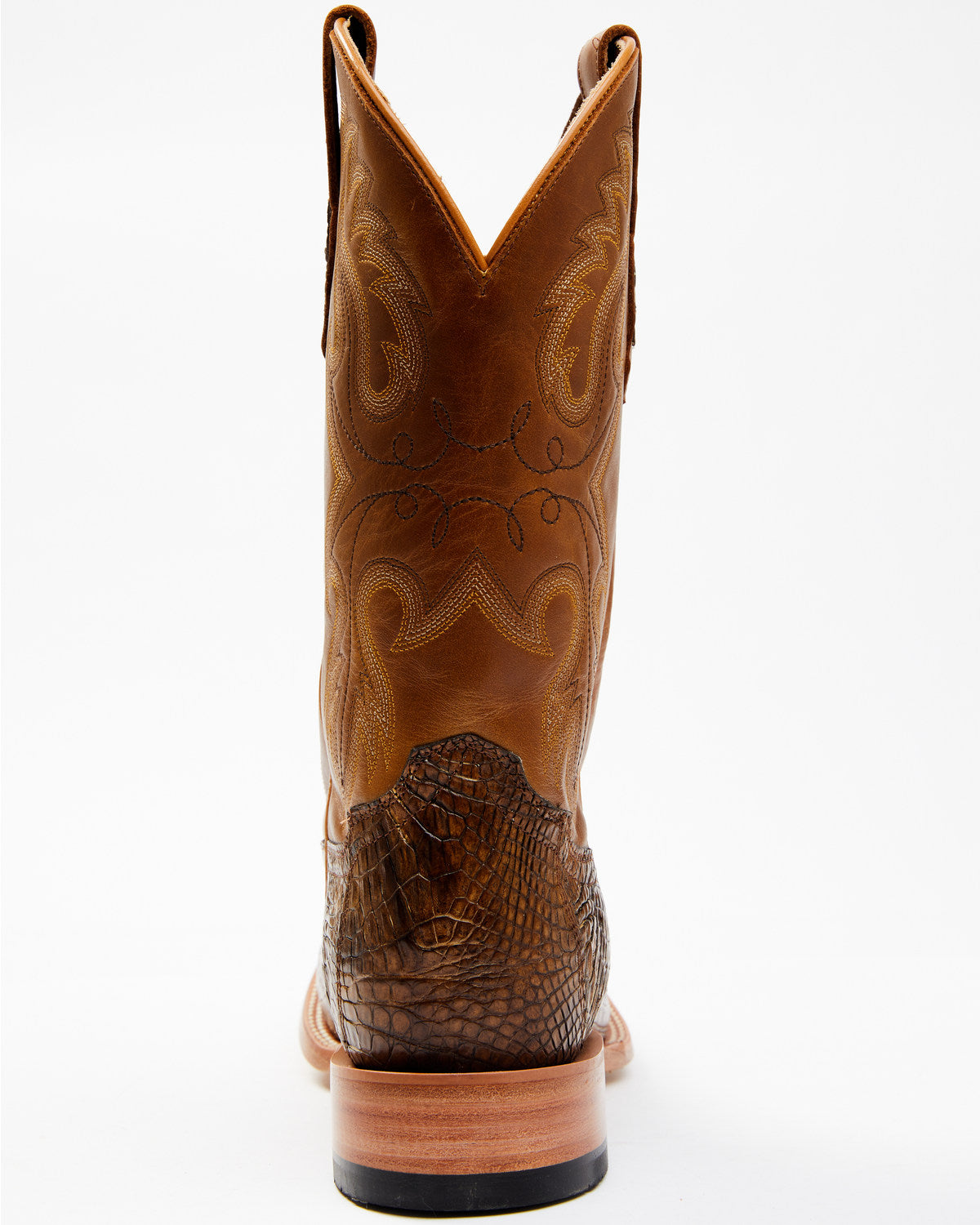 Men's Exotic Caiman Tail Skin Western Boots - Broad Square