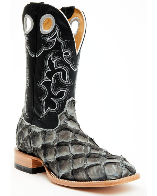 Men's Exotic Pirarucu Western Boots - Broad Square Toe