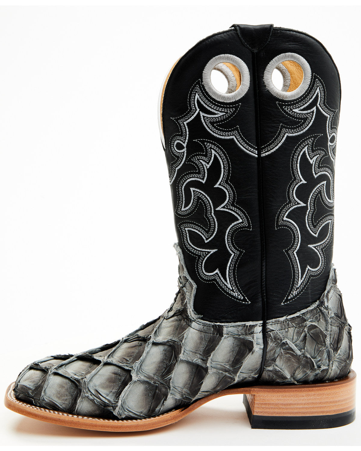 Men's Exotic Pirarucu Western Boots - Broad Square Toe