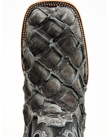 Men's Exotic Pirarucu Western Boots - Broad Square Toe