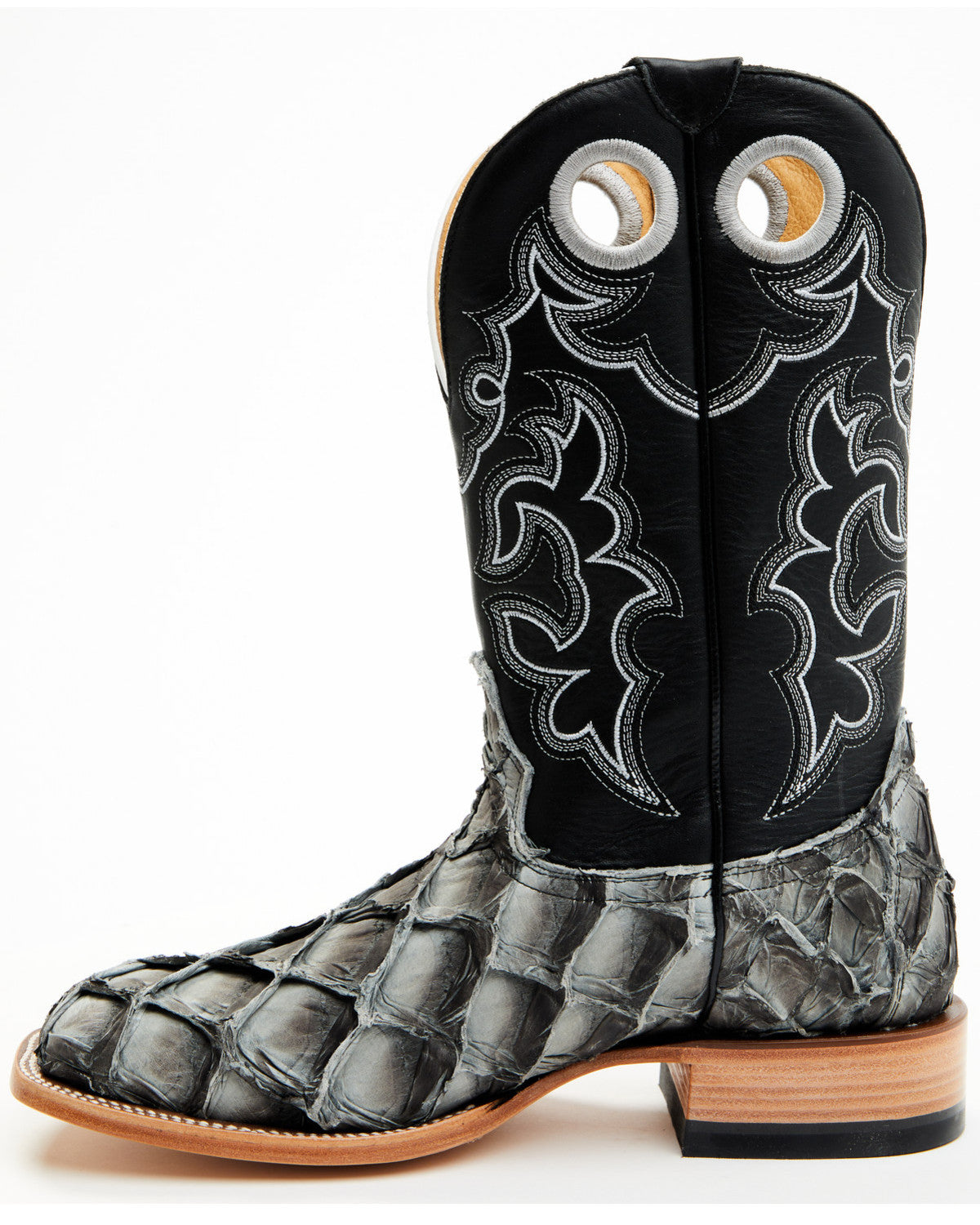 Men's Exotic Pirarucu Western Boots - Broad Square Toe
