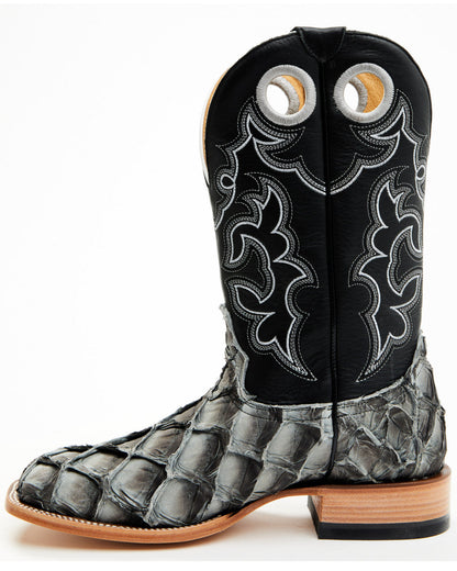 Men's Exotic Pirarucu Western Boots - Broad Square Toe