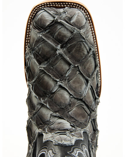 Men's Exotic Pirarucu Western Boots - Broad Square Toe