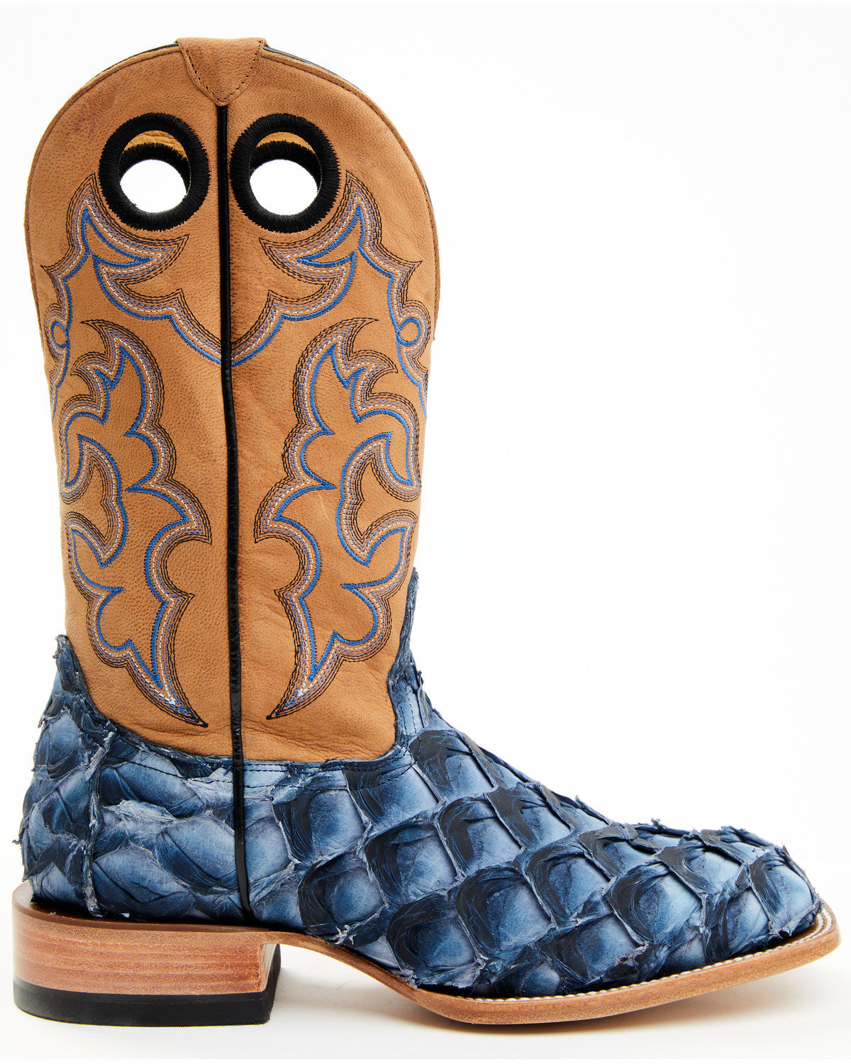 Men's Exotic Pirarucu Western Boots - Broad Square Toe