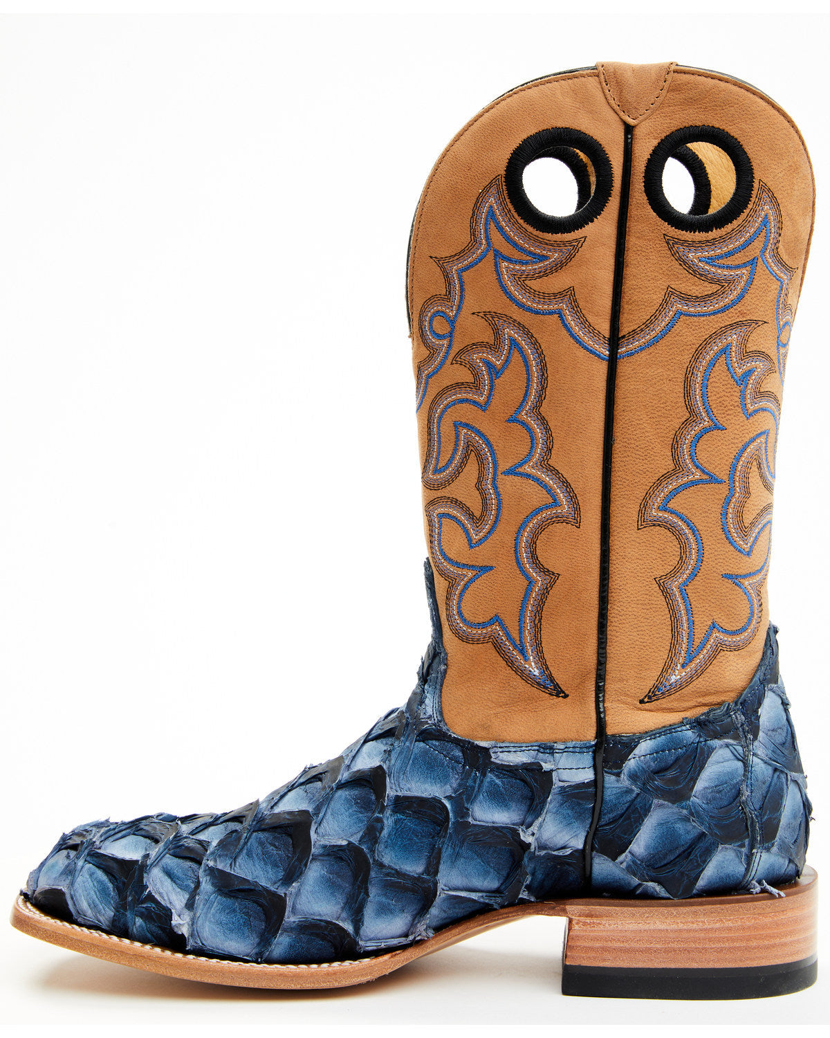 Men's Exotic Pirarucu Western Boots - Broad Square Toe