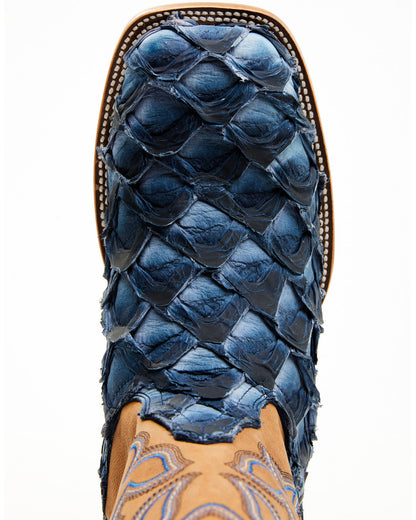 Men's Exotic Pirarucu Western Boots - Broad Square Toe