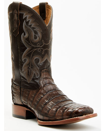 Men's Exotic Caiman Tail Skin Western Boots - Broad Square