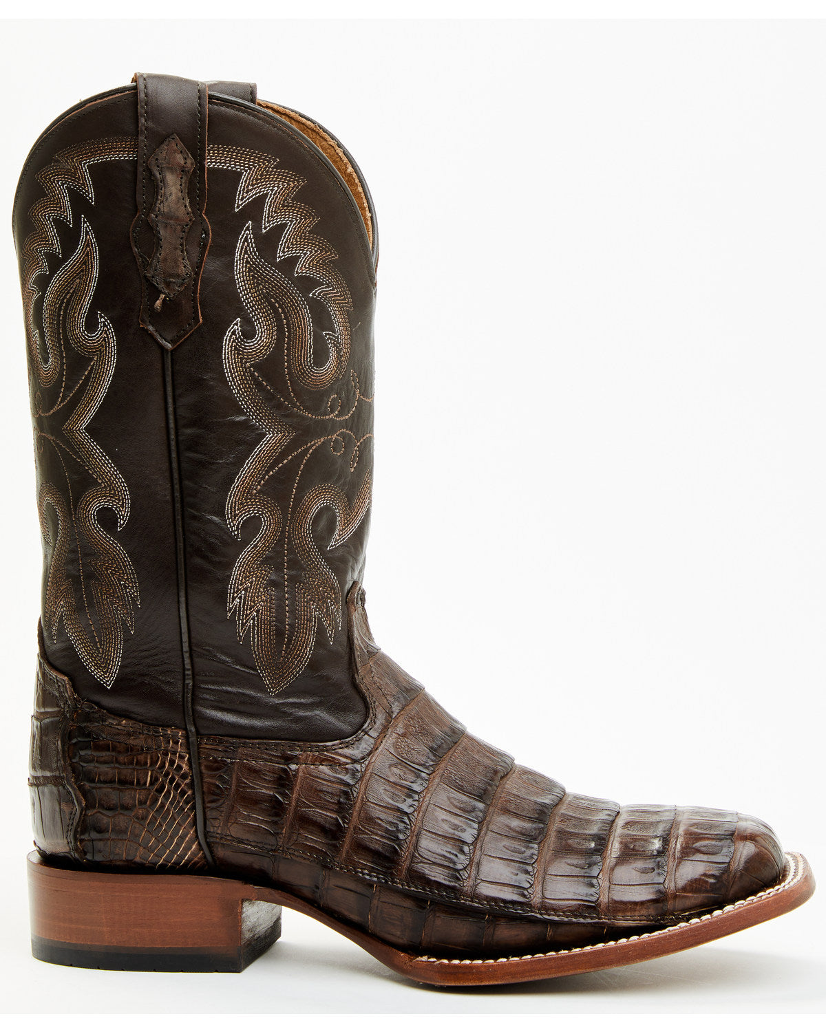 Men's Exotic Caiman Tail Skin Western Boots - Broad Square