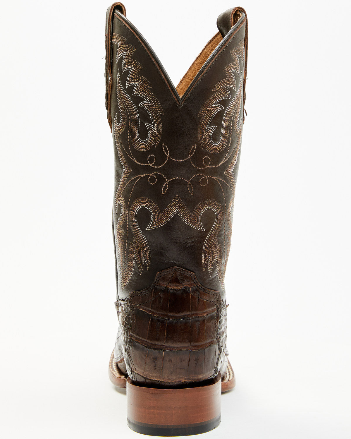 Men's Exotic Caiman Tail Skin Western Boots - Broad Square