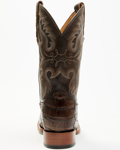 Men's Exotic Caiman Tail Skin Western Boots - Broad Square