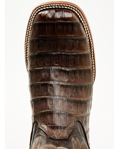 Men's Exotic Caiman Tail Skin Western Boots - Broad Square