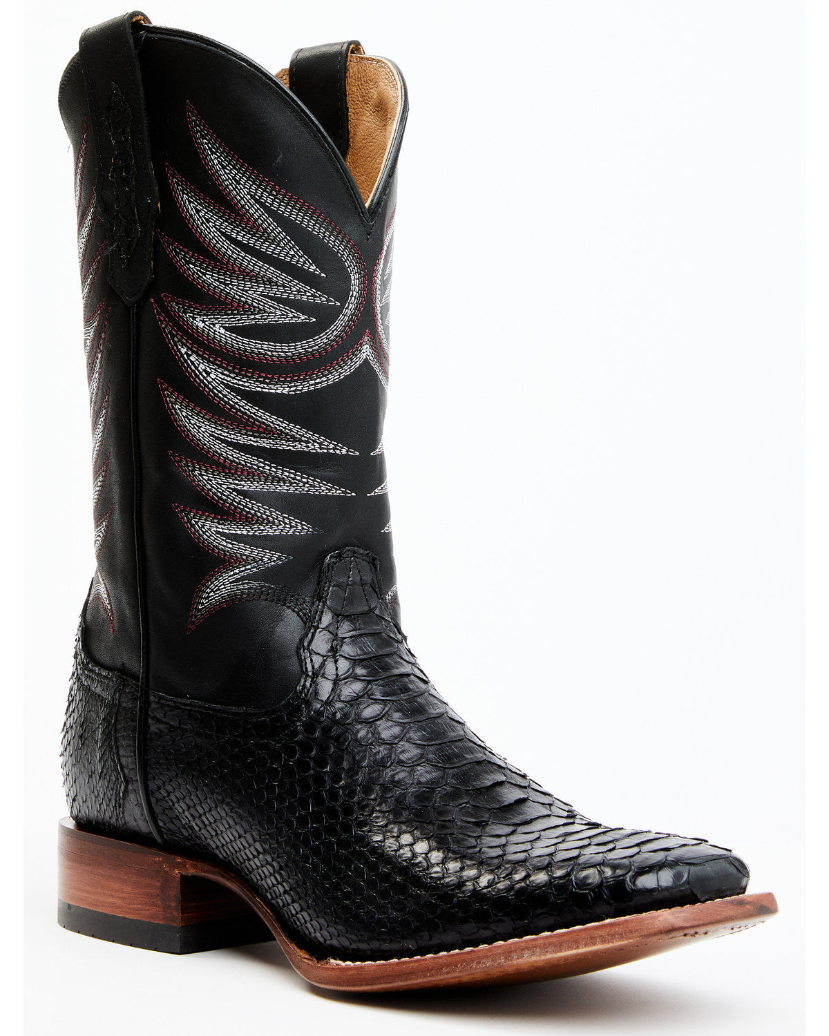 Men's Matte Python Exotic Western Boots - Broad Square Toe