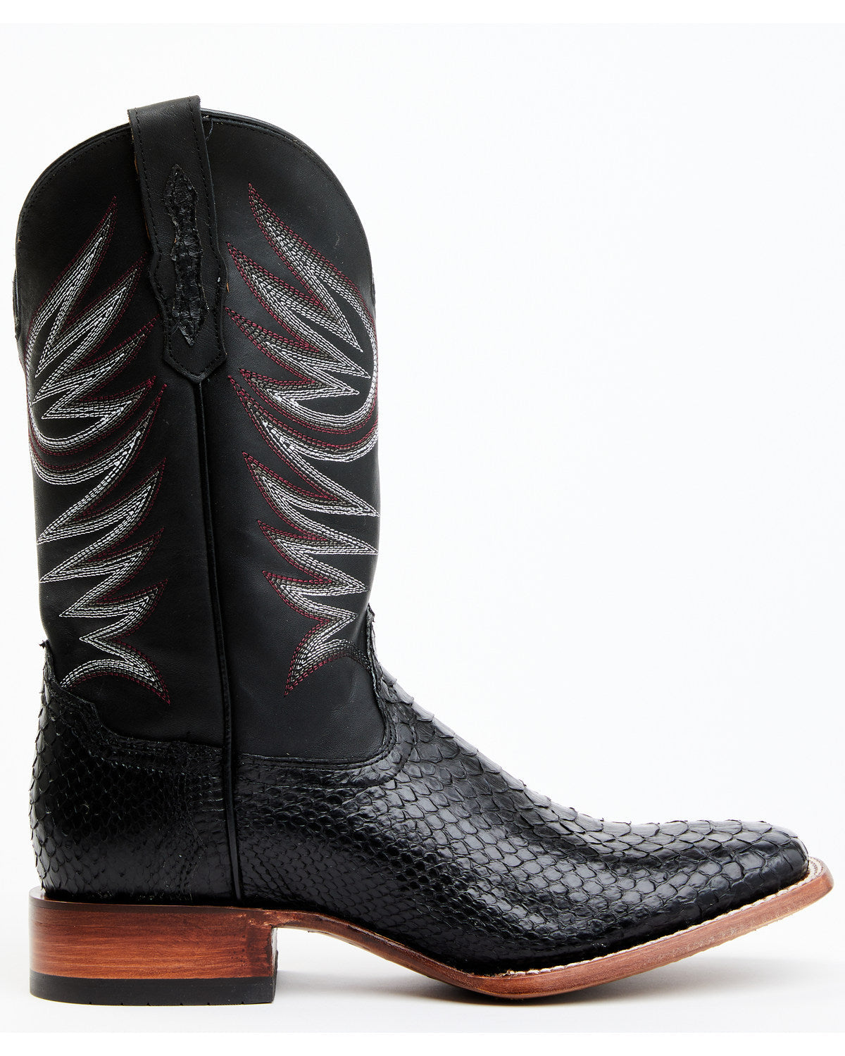 Men's Matte Python Exotic Western Boots - Broad Square Toe