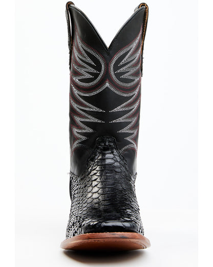 Men's Matte Python Exotic Western Boots - Broad Square Toe