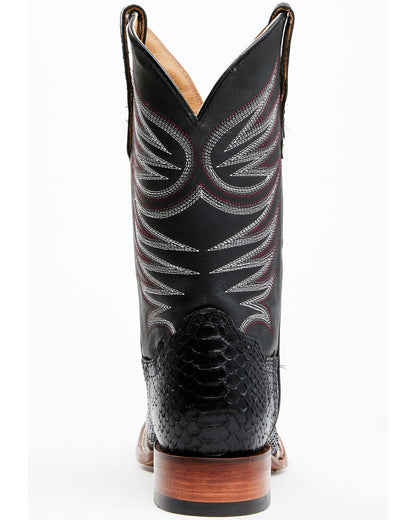 Men's Matte Python Exotic Western Boots - Broad Square Toe