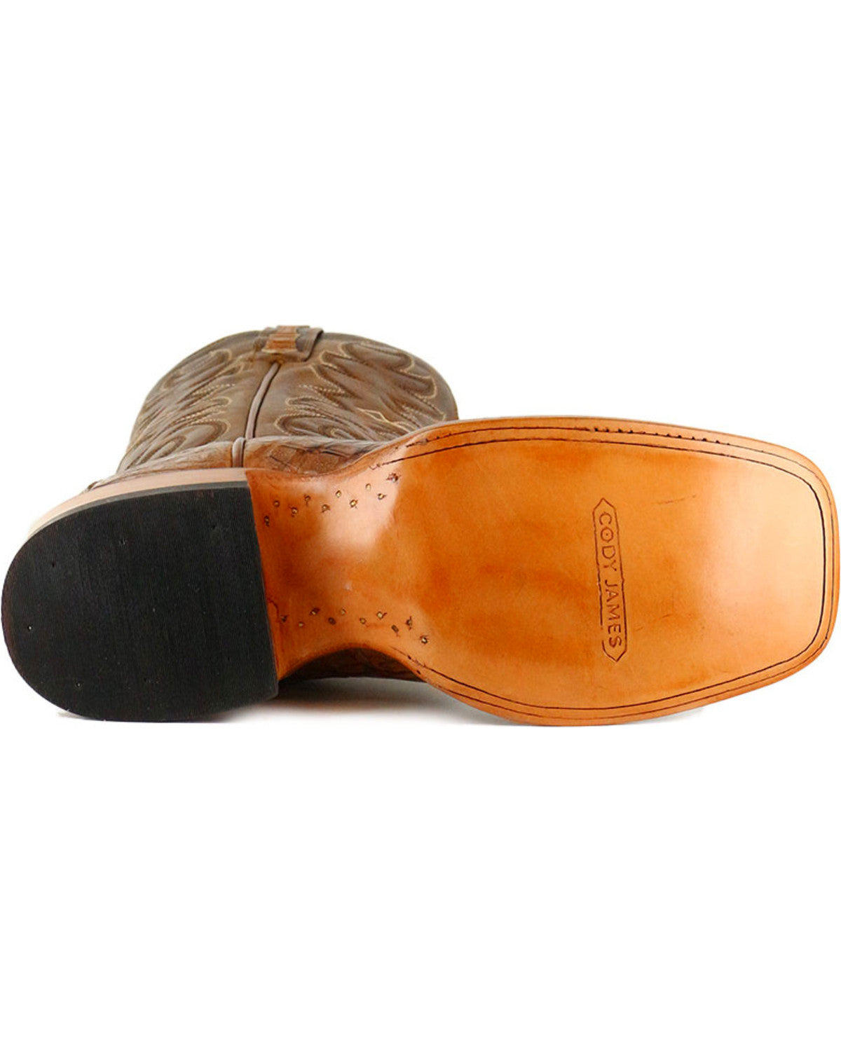 Men's Burnished Caiman Exotic Boots - Broad Square Toe