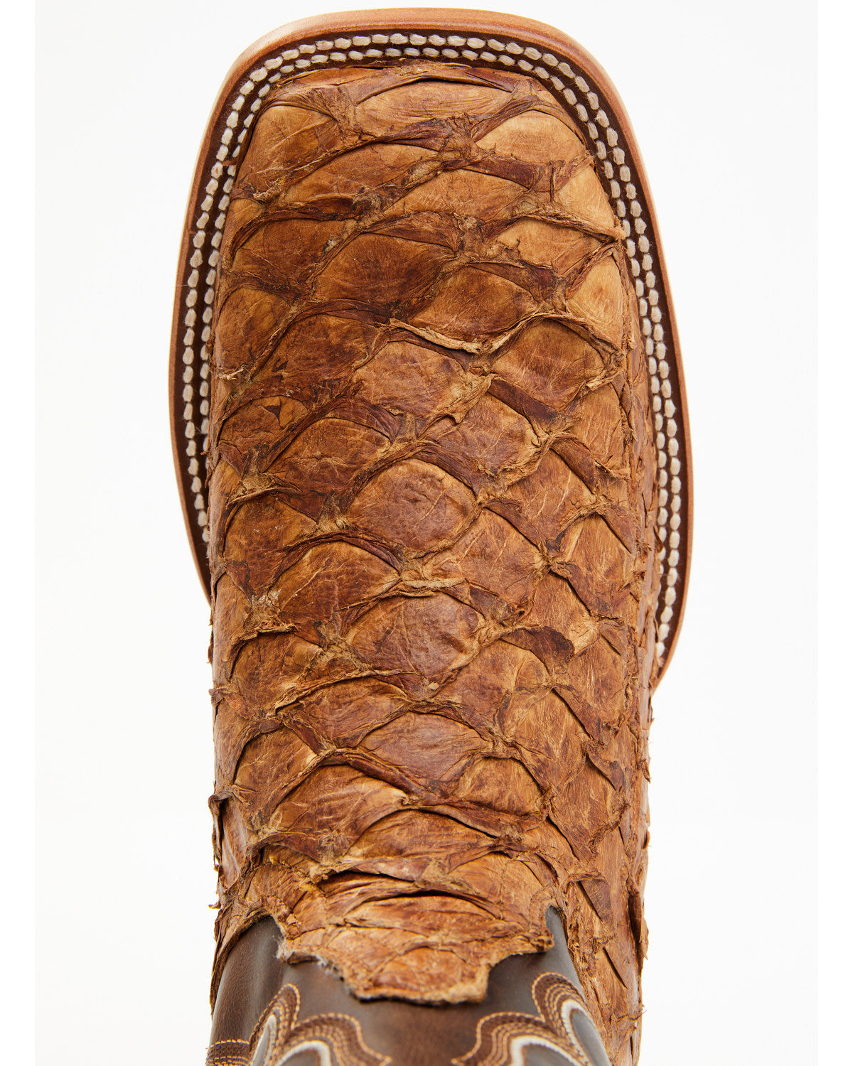 Men's Exotic Pirarucu Skin Western Boots - Broad Square Toe