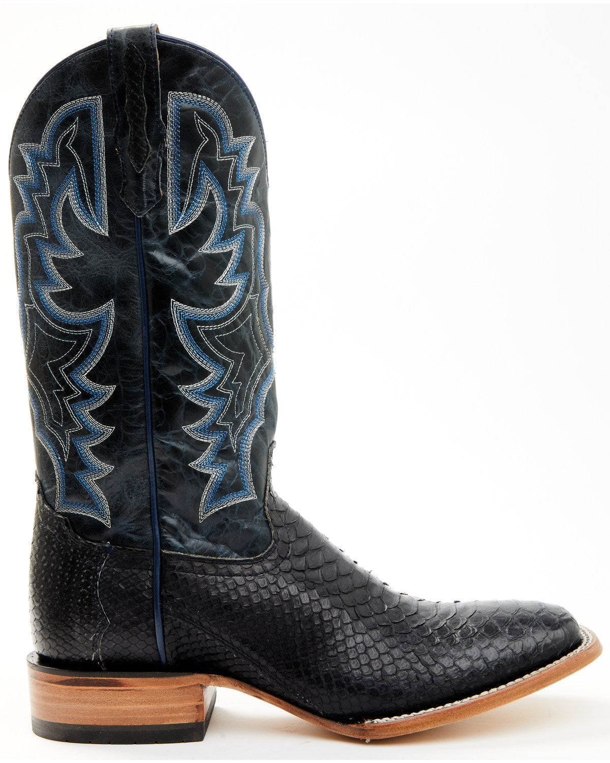 Men's Exotic Python Western Boots - Broad Square Toe