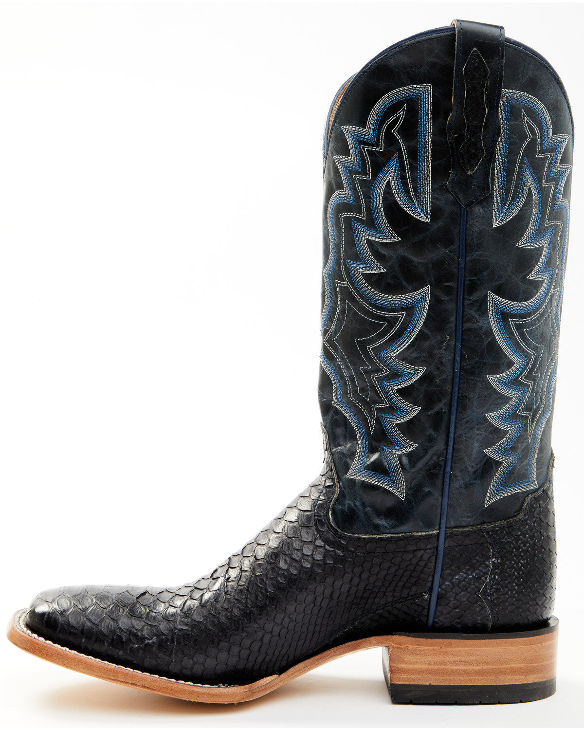 Men's Exotic Python Western Boots - Broad Square Toe