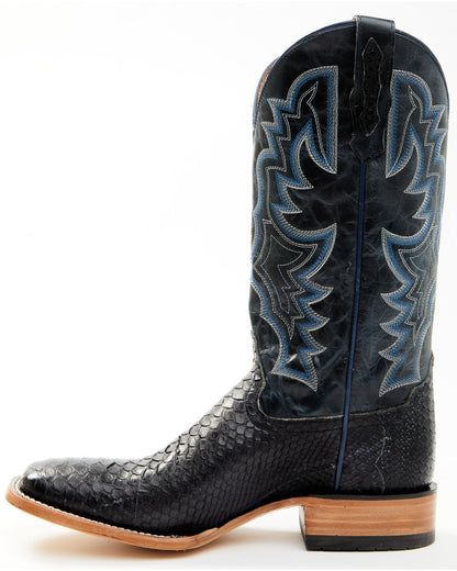 Men's Exotic Python Western Boots - Broad Square Toe