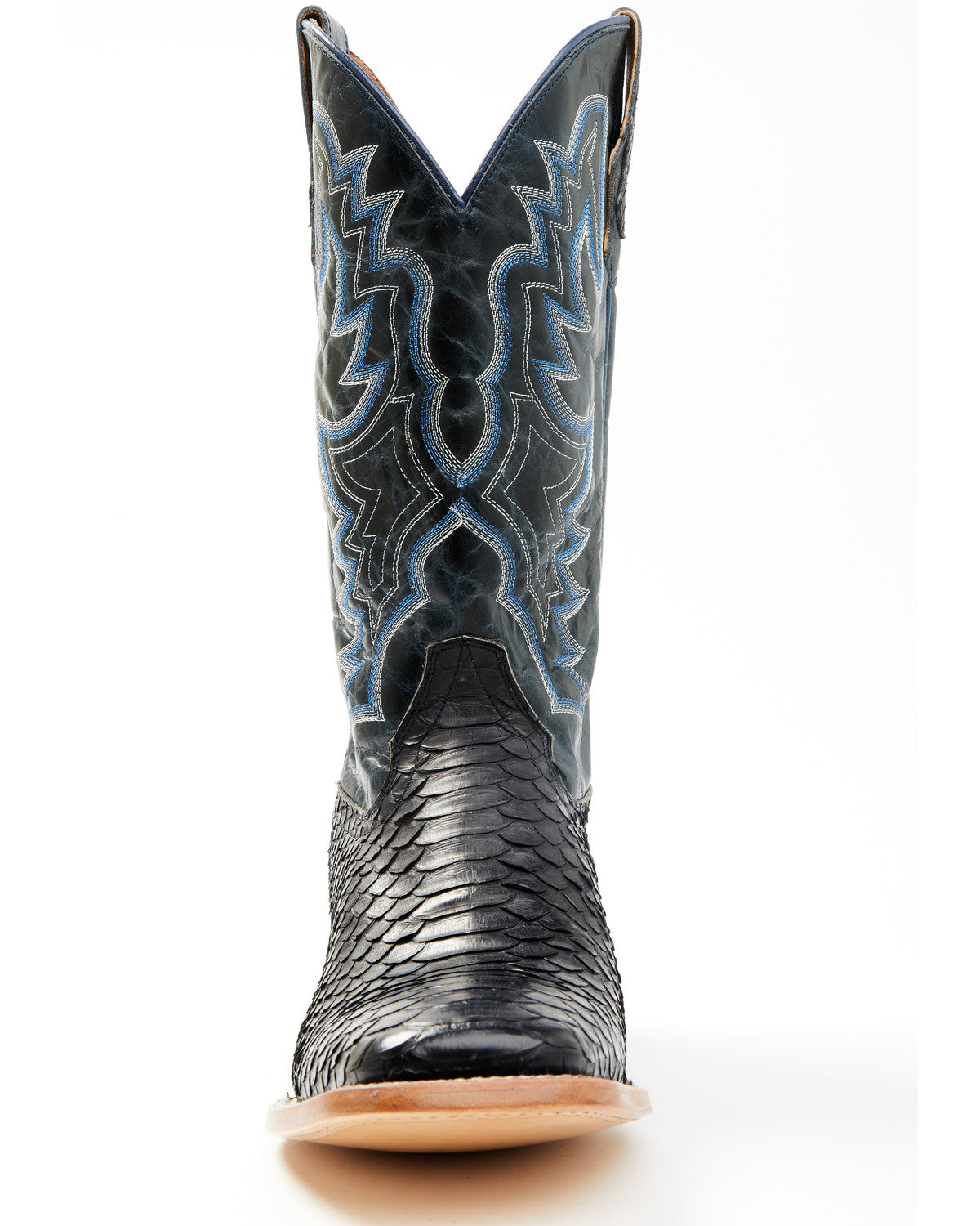 Men's Exotic Python Western Boots - Broad Square Toe
