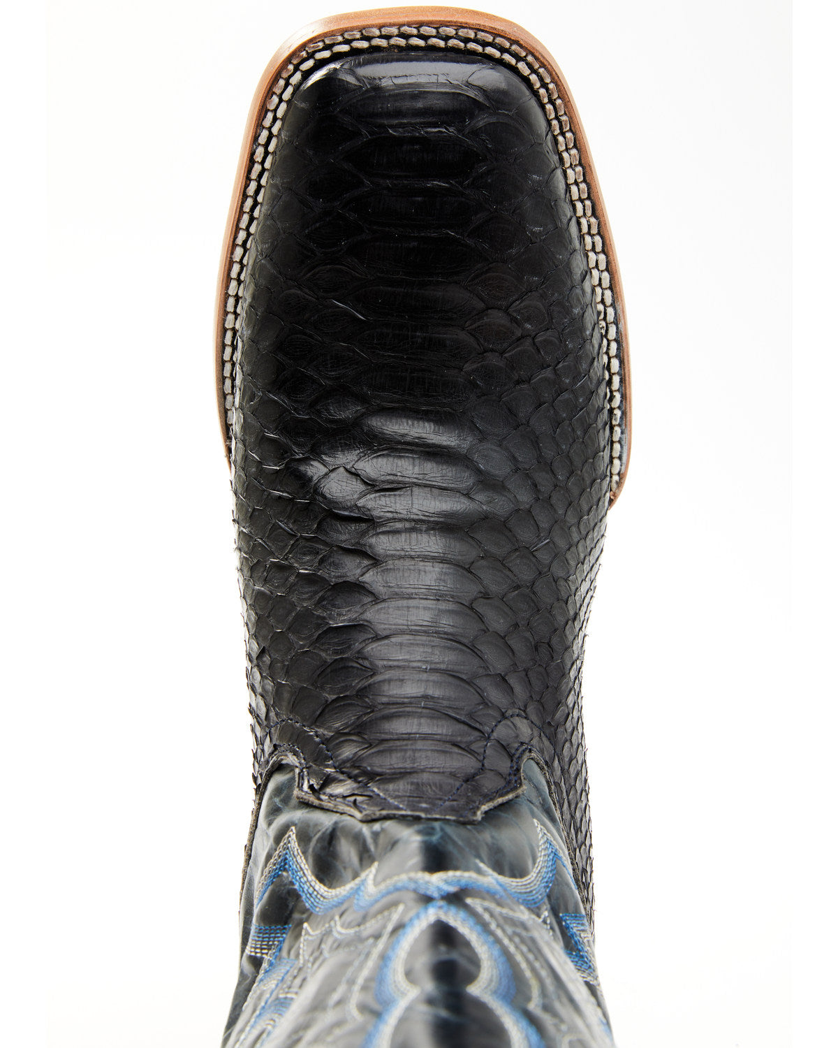 Men's Exotic Python Western Boots - Broad Square Toe