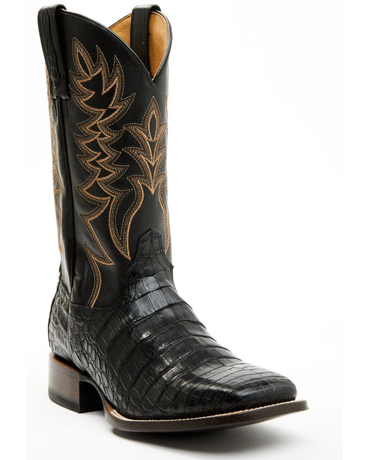 Men's Exotic Caiman Belly Western Boots - Broad Square Toe