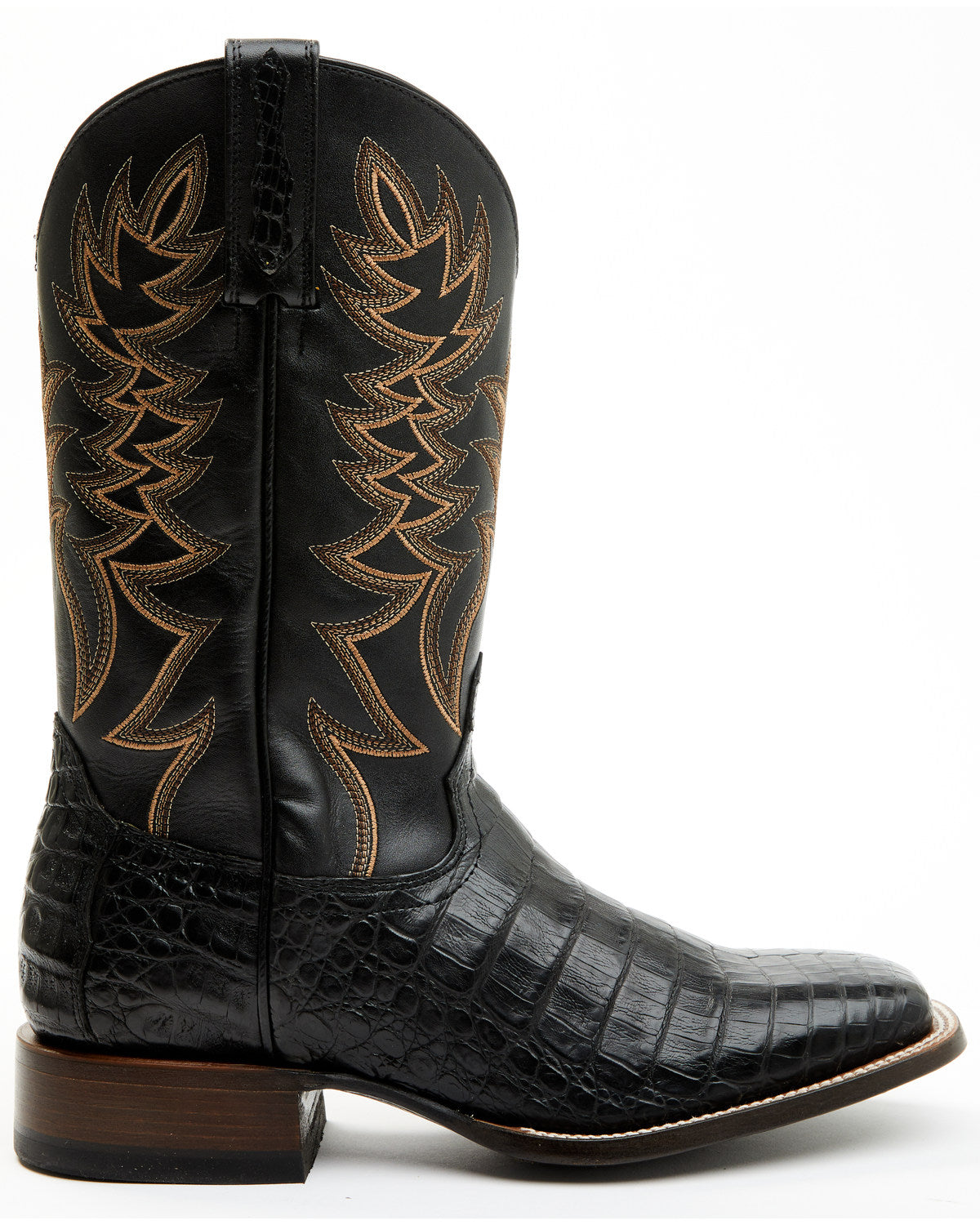 Men's Exotic Caiman Belly Western Boots - Broad Square Toe