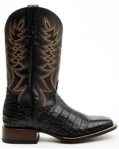 Men's Exotic Caiman Belly Western Boots - Broad Square Toe