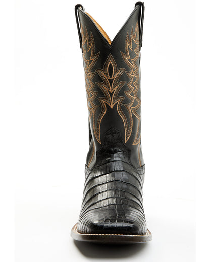 Men's Exotic Caiman Belly Western Boots - Broad Square Toe