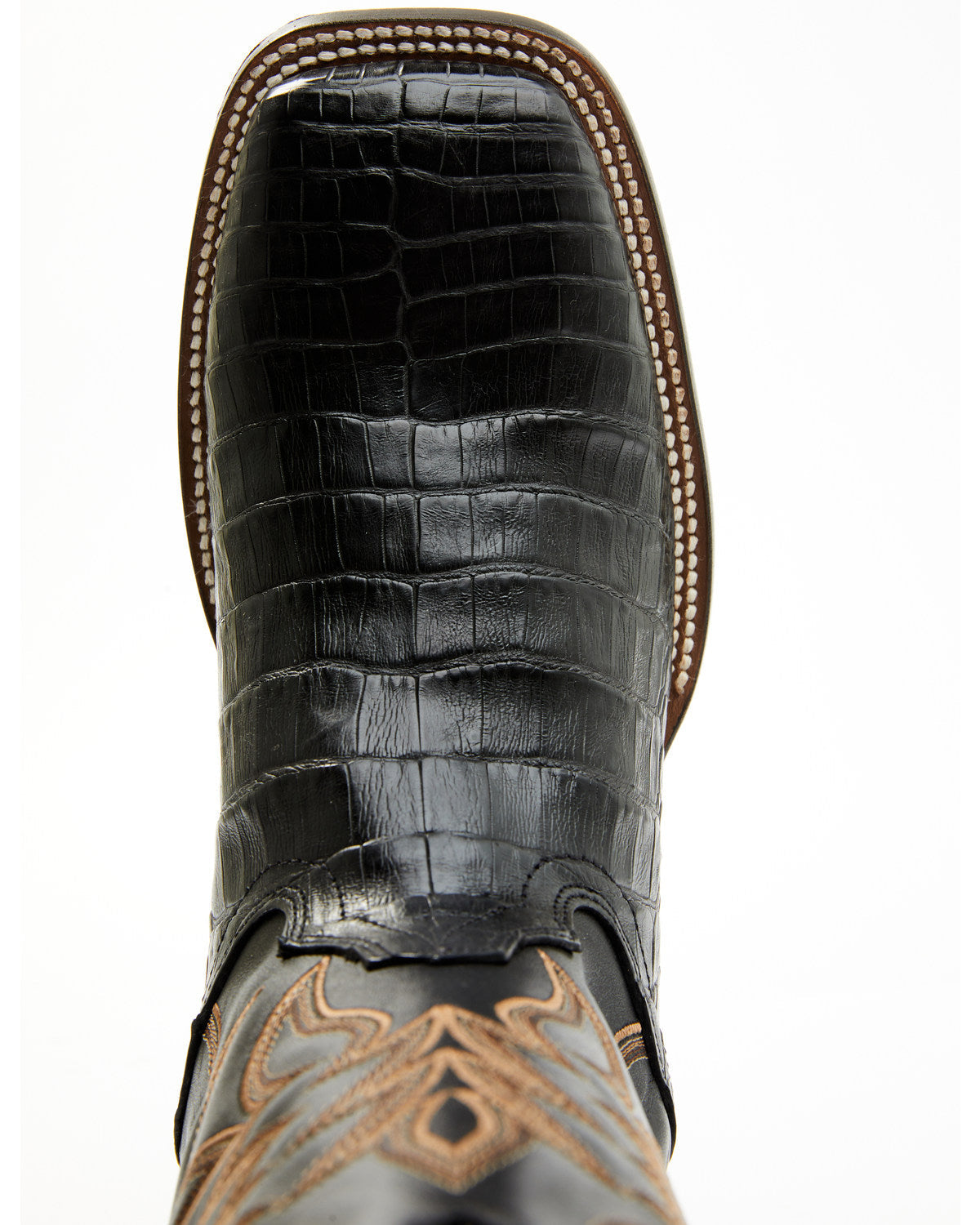 Men's Exotic Caiman Belly Western Boots - Broad Square Toe