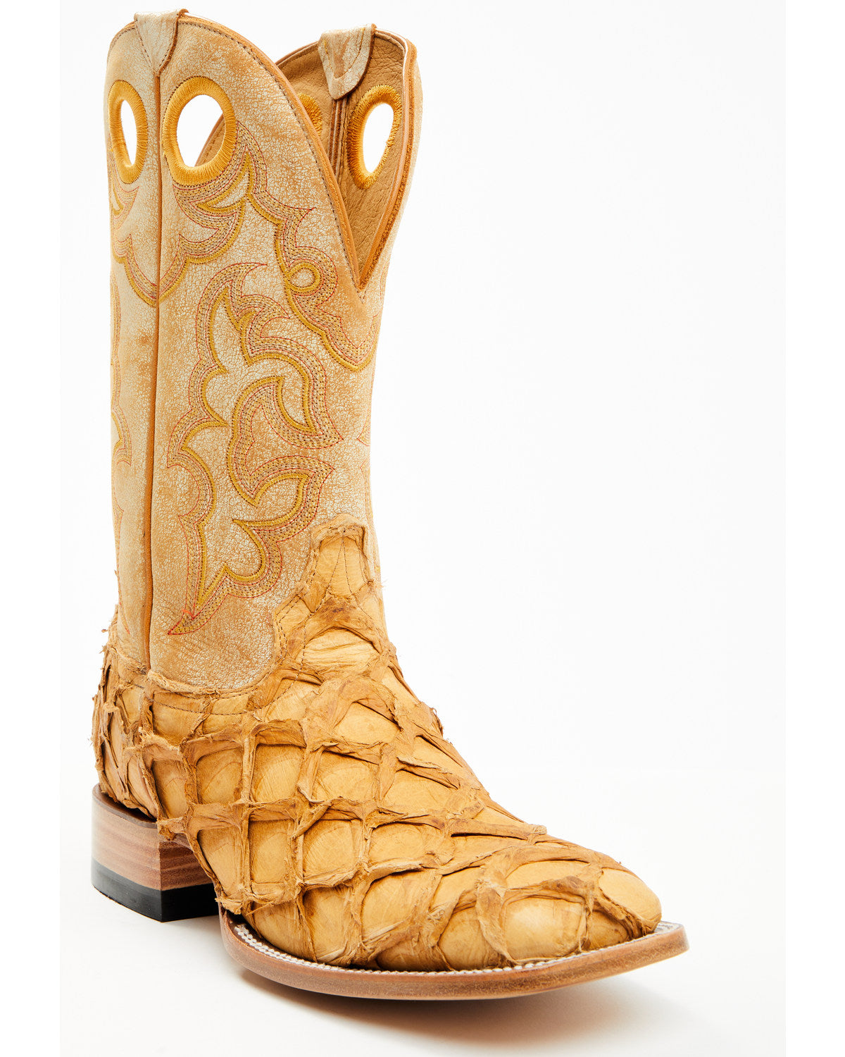 Men's Exotic Pirarucu Western Boots - Broad Square Toe