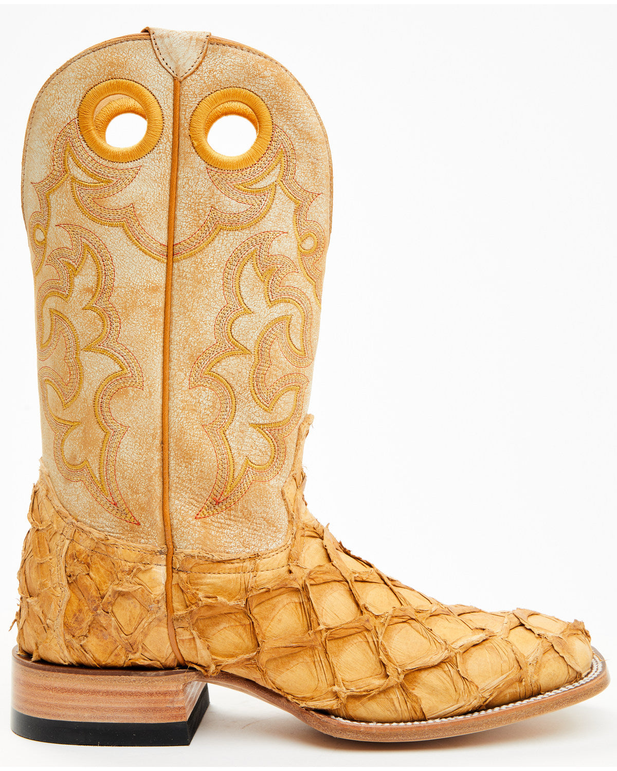 Men's Exotic Pirarucu Western Boots - Broad Square Toe