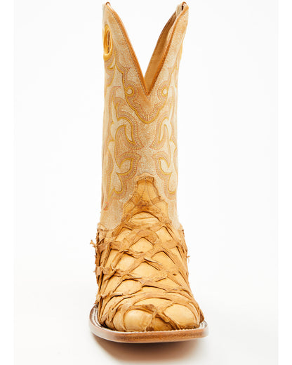 Men's Exotic Pirarucu Western Boots - Broad Square Toe