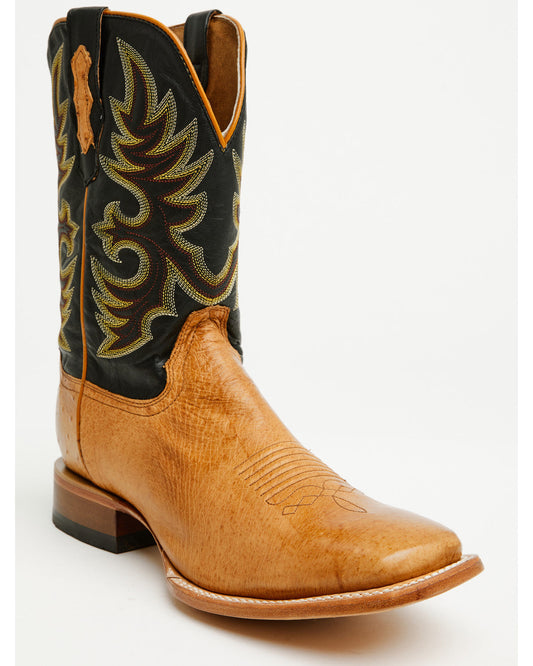 Men's Exotic Ostrich Western Boots - Broad Square Toe