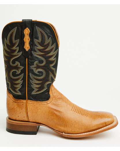 Men's Exotic Ostrich Western Boots - Broad Square Toe