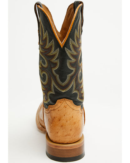 Men's Exotic Ostrich Western Boots - Broad Square Toe