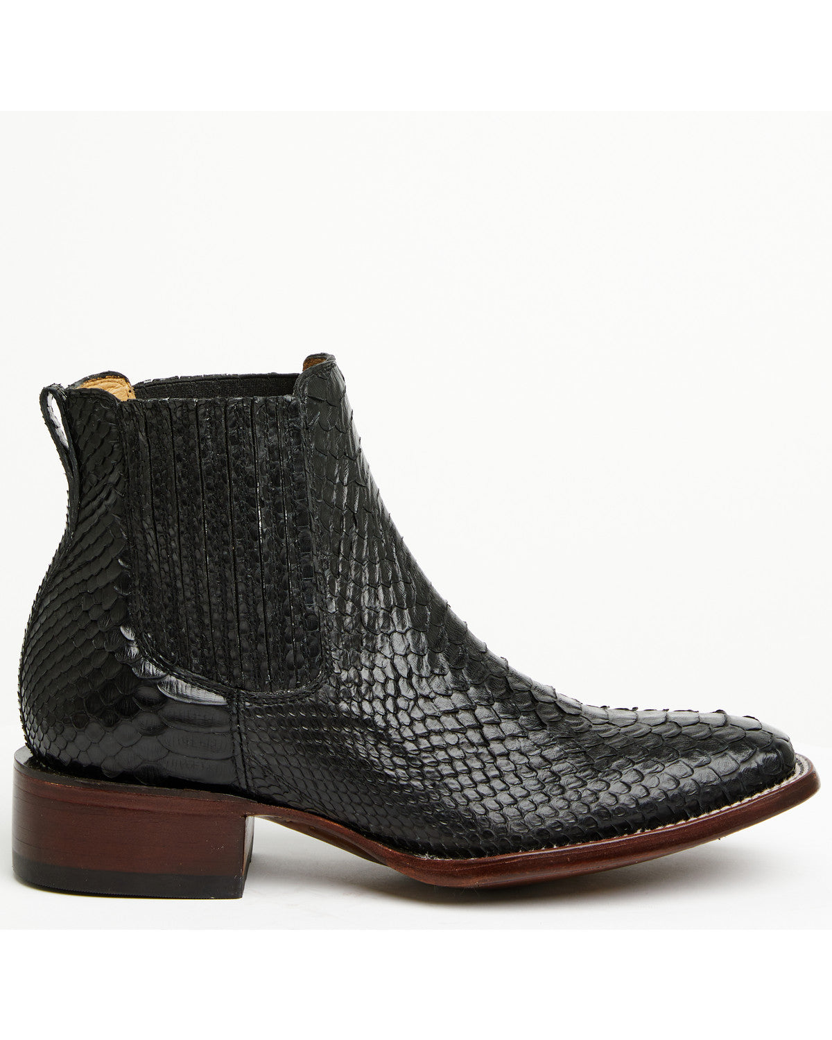 Men's Hash Exotic Python Western Ankle Boots - Broad Square