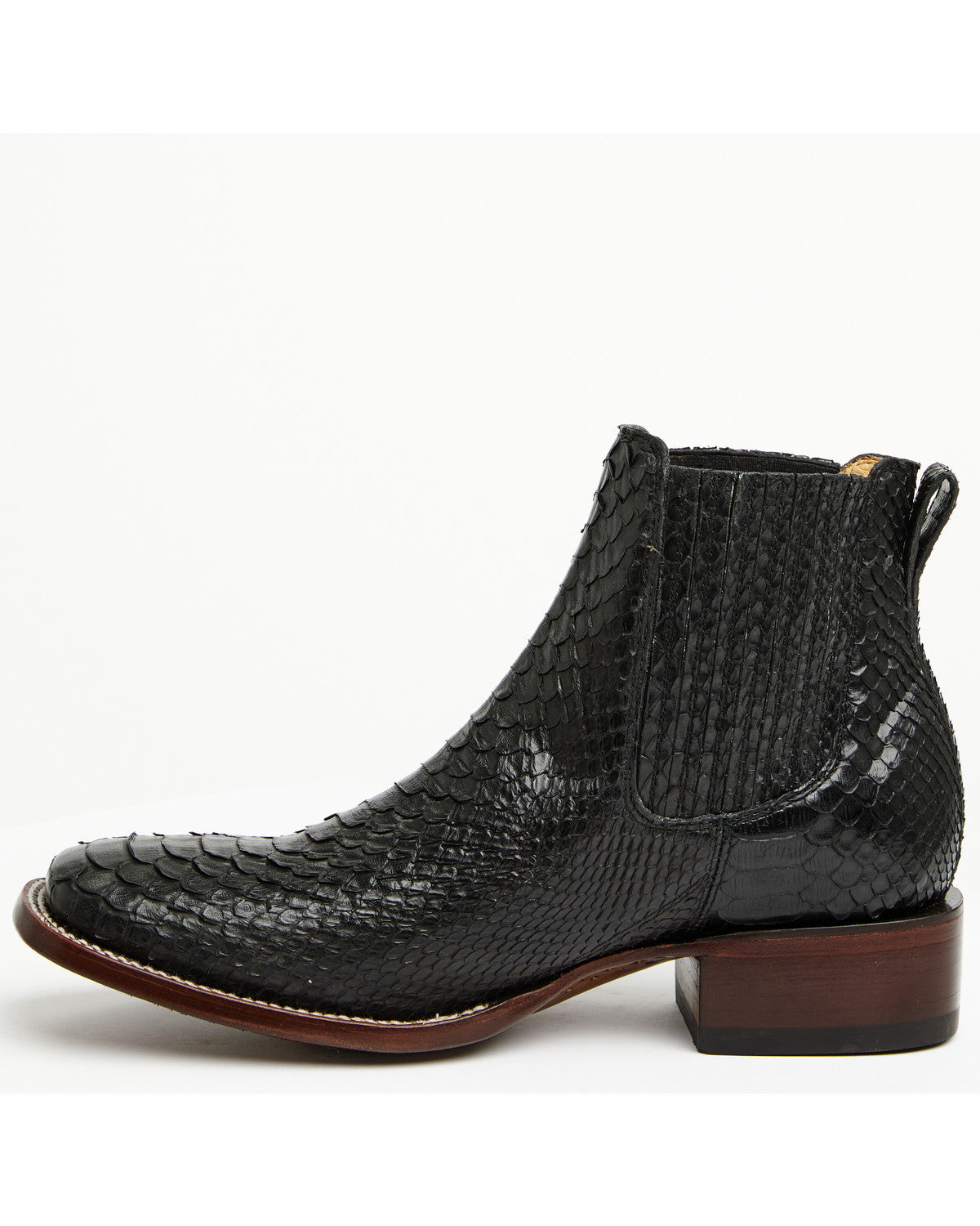 Men's Hash Exotic Python Western Ankle Boots - Broad Square