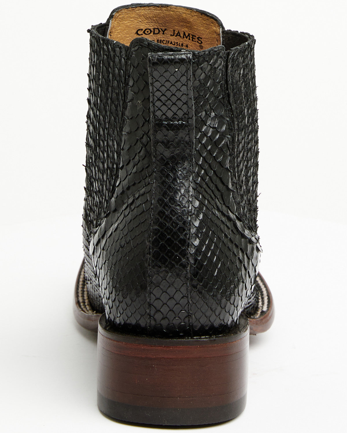 Men's Hash Exotic Python Western Ankle Boots - Broad Square