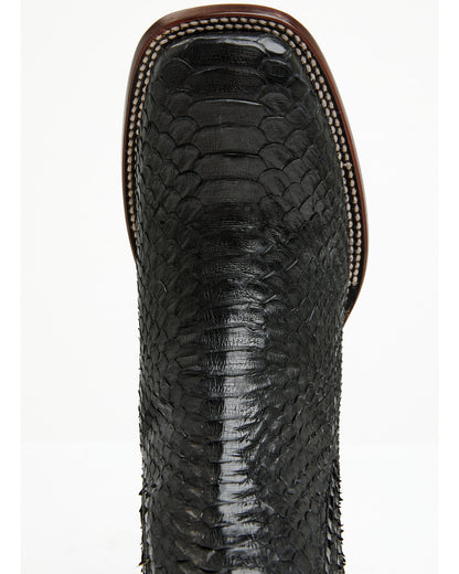 Men's Hash Exotic Python Western Ankle Boots - Broad Square